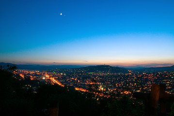 Image showing Sunset over city