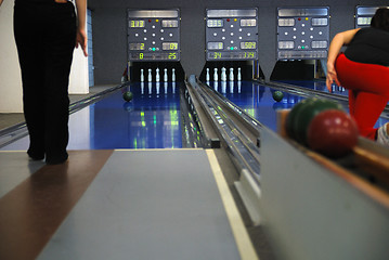 Image showing Bowling with friends