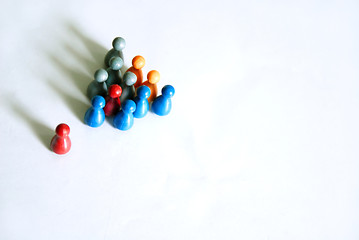 Image showing Concept of a multi-colored crowd