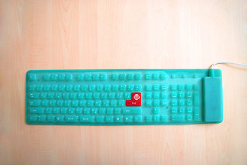 Image showing Modern keyboard with buy button
