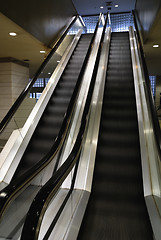 Image showing Modern stairway inside a shopping mall