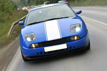 Image showing Tuning cars sacing down the highway