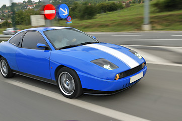 Image showing Tuning cars sacing down the highway