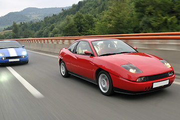 Image showing Tuning cars sacing down the highway