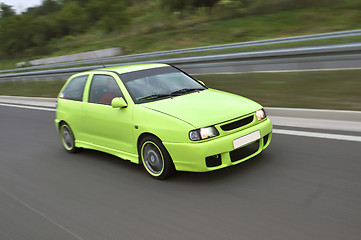 Image showing Tuning cars sacing down the highway