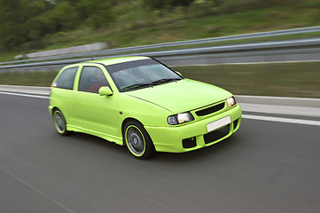 Image showing Tuning cars sacing down the highway