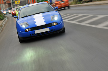 Image showing Tuning cars sacing down the highway