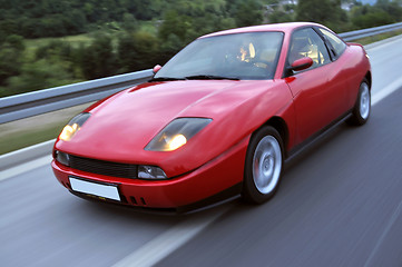 Image showing Tuning cars sacing down the highway