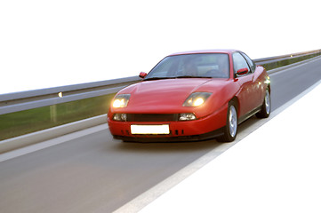 Image showing Isolated tuning cars racing on highway 