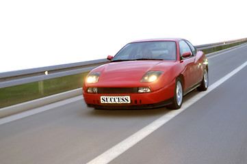 Image showing Isolated tuning cars racing on highway 