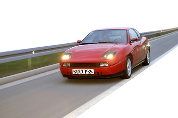 Image showing Isolated tuning cars racing on highway 