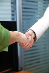 Image showing .businesswoman handshake