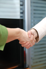 Image showing .businesswoman handshake