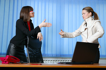 Image showing .businesswoman handshake