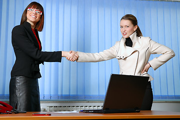 Image showing .businesswoman handshake