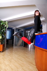 Image showing Businesswoman jumping