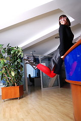 Image showing Businesswoman jumping