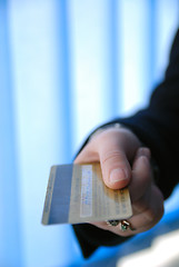 Image showing .businesswoman holding credit card