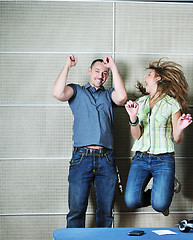 Image showing happy young couple indoor