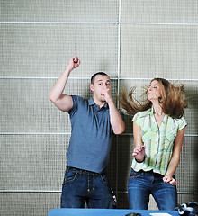 Image showing happy young couple indoor