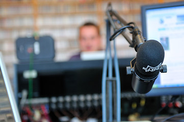 Image showing radio station microphone