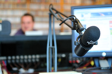 Image showing radio station microphone