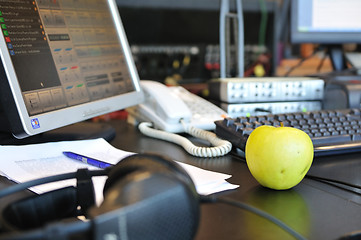 Image showing radio station microphone