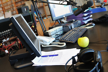 Image showing radio station microphone