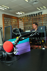 Image showing radio station microphone