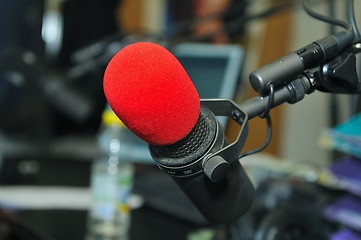 Image showing radio station microphone