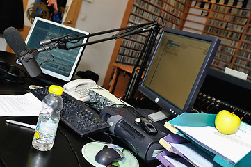 Image showing radio station microphone