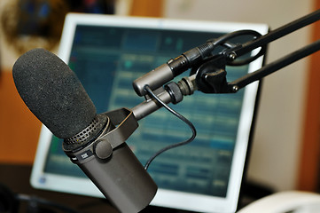 Image showing radio station microphone