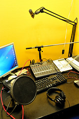 Image showing radio station microphone