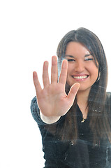 Image showing woman hand screeen