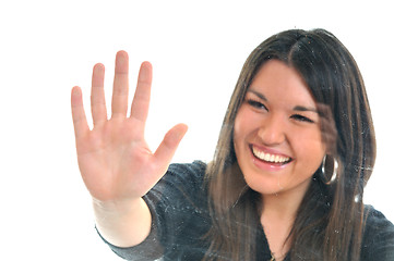 Image showing woman hand screeen