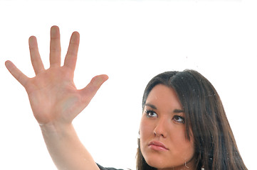 Image showing woman hand screeen