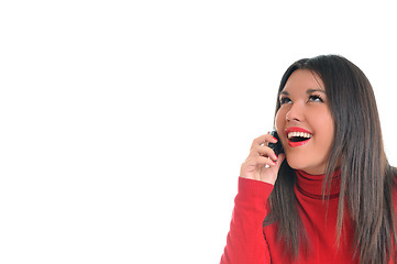 Image showing young woman talk on cellphone