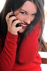 Image showing young woman talk on cellphone