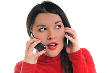 Image showing young woman talk on cellphone