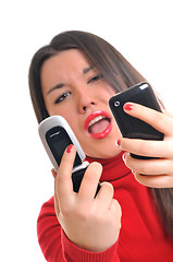 Image showing young woman talk on cellphone