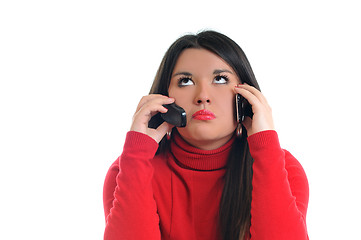 Image showing young woman talk on cellphone