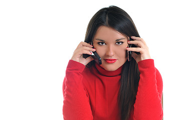 Image showing young woman talk on cellphone