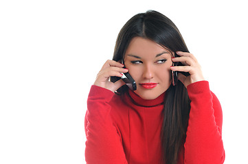 Image showing young woman talk on cellphone