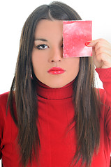 Image showing woman hand screeen