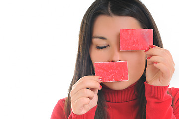 Image showing woman hand screeen