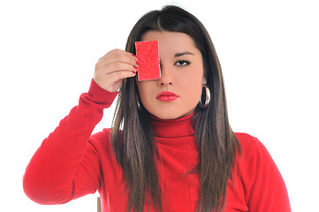 Image showing woman hand screeen