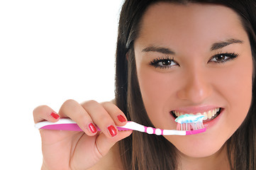 Image showing woman dental care