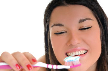 Image showing woman dental care