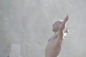 Image showing man waterfall