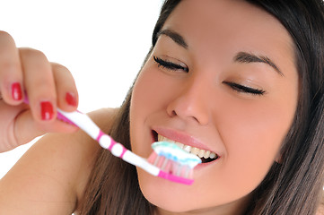 Image showing woman dental care